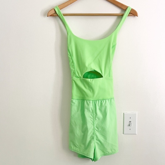 NWOT Free People FP Movement Righteous Runsie Lime Glow Green Neon - Picture 6 of 15